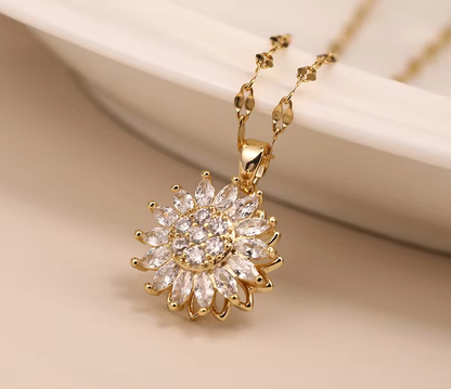 Collar Giratorio Girasol Dorado